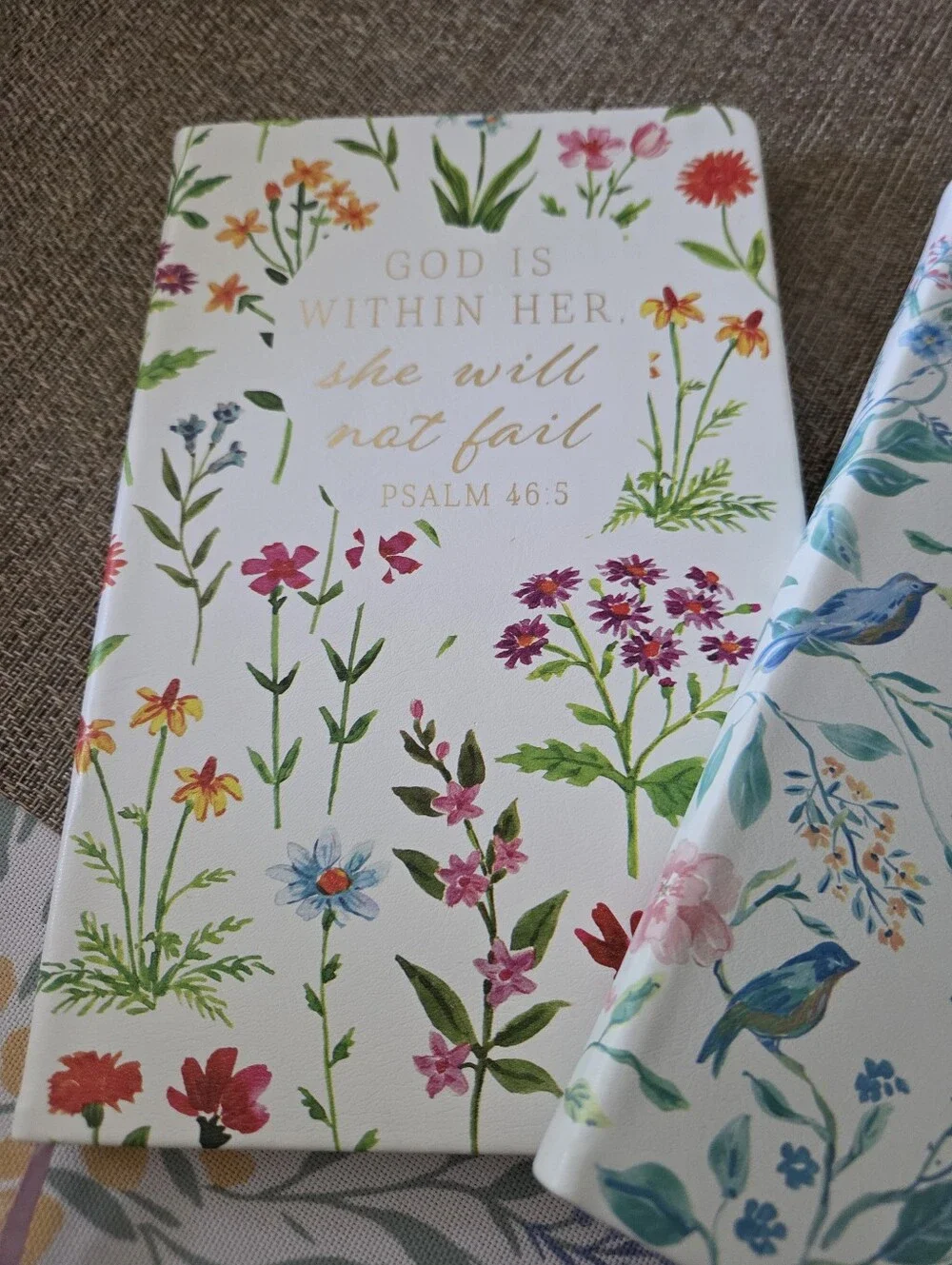 Floral Scripture Journals - White with Multicolor Botanical Prints